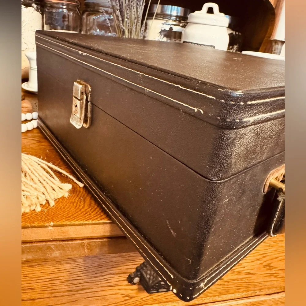 Vintage Trans-World Creations Made in CA Mid Century Black Bar Set Storage Box